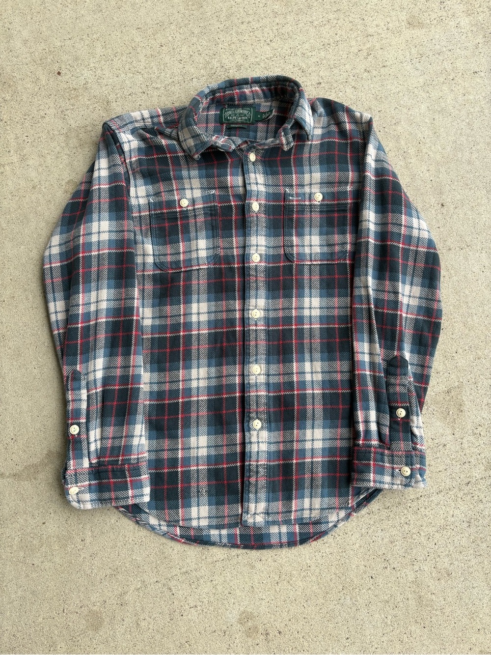Vintage 90s Polo Country Ralph Lauren Heavy Flannel Workshirt Plaid Size M
